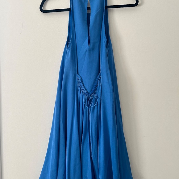 3.1 Phillip Lim Aegean Blue Silk Gathered Waist Dress - Picture 2 of 3